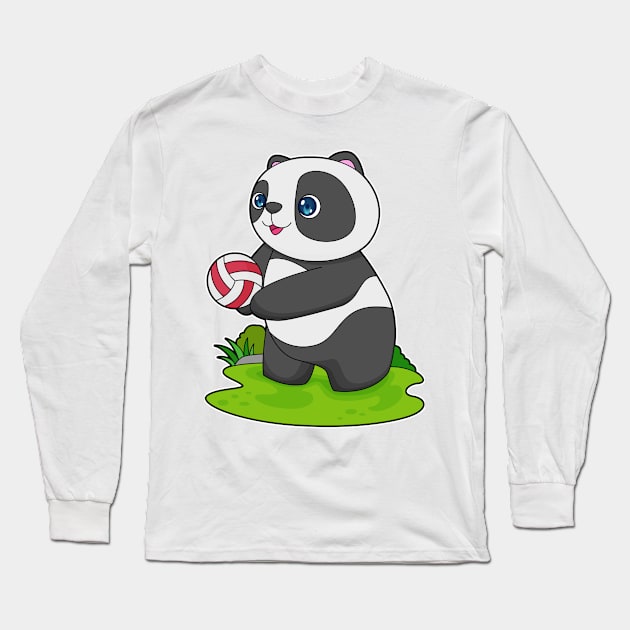 Panda Volleyball player Volleyball Long Sleeve T-Shirt by Markus Schnabel
